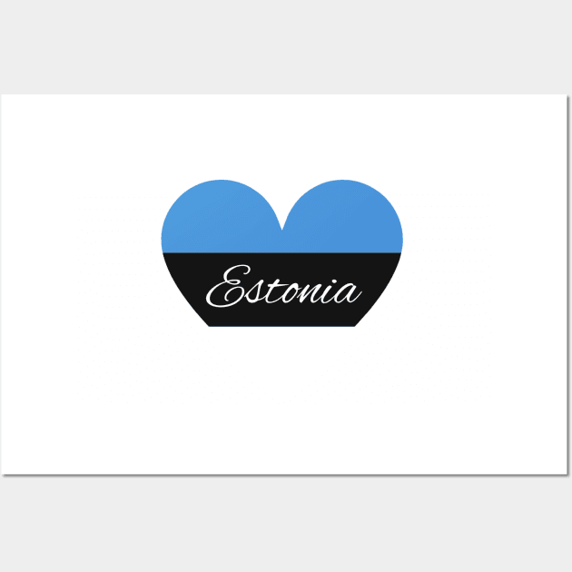 Estonia Heart Flag Wall Art by LukjanovArt